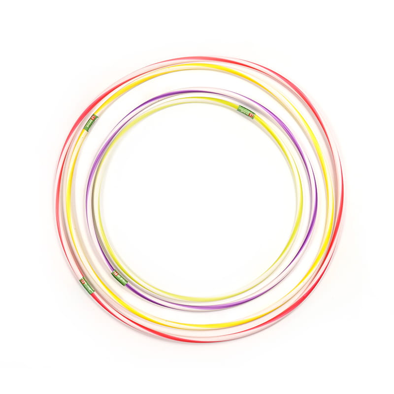 Barns tofargede rette pull plast hula hoop